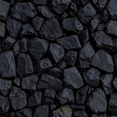 Dark Volcanic Stone Seamless Texture, Rough Surface, High Contrast