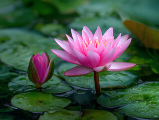 pink water lily