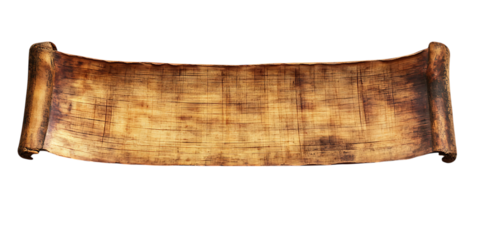 Old parchment scroll isolated isolated on white or transparent png