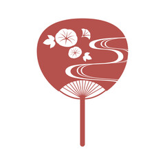 Uchiwa Fan Icon – Traditional Japanese Summer Motif (Vector)