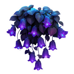 glowing fantasy tropical vines with bioluminescent flowers