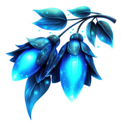 glowing fantasy tropical vines with bioluminescent flowers