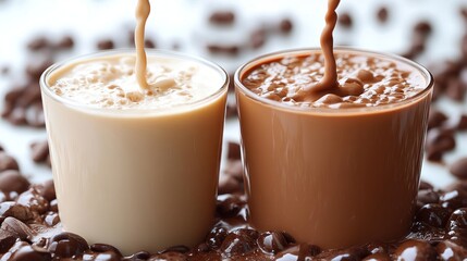 Indulge in creamy chocolate and vanilla drinks, a delightful treat