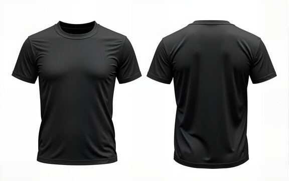 washed black boxy fit tees front and back side isolated on white background. High quality