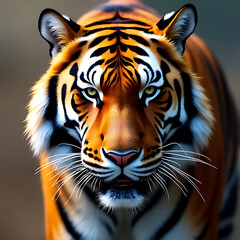 Modern background of tiger with geometric overlay and rich textures, clear focus 
