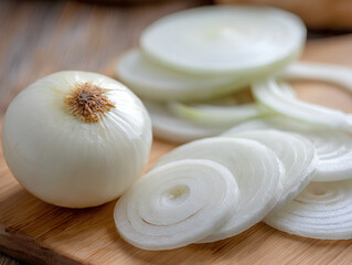 onions on a wooden board