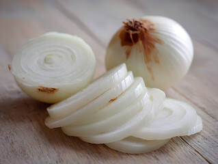 fresh onion on a wooden board