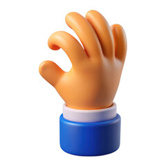 Obraz premium Cartoon hand gesture reaching out with fingers curved isolated on transparent background