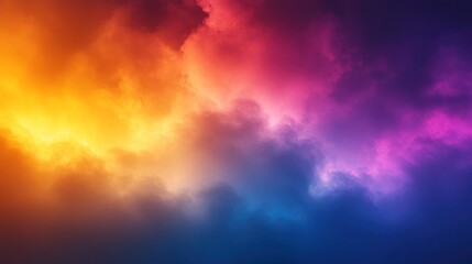 Vibrant Nebulous Sky with Colorful Clouds and Radiant Light Display