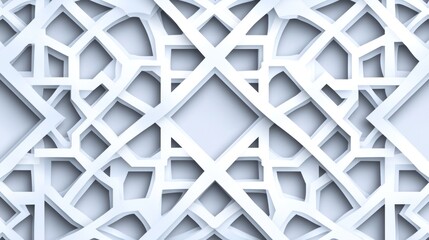 Intricate White Geometric Pattern, A Modern and Abstract Design