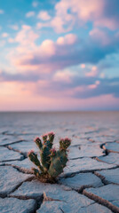 Desert Cactus Sunrise Resilience.