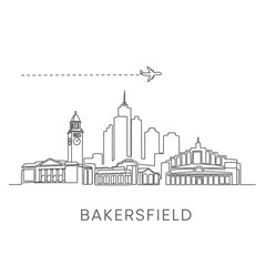Bakersfield Skyline Vector California City Art.