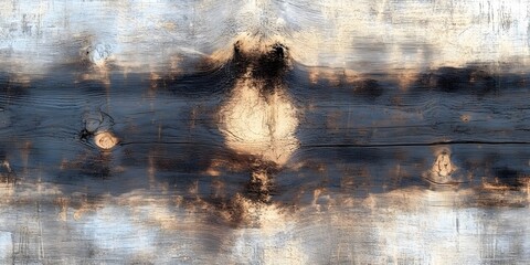 A detailed view of a weathered wooden surface showcasing its natural grain and vintage textures