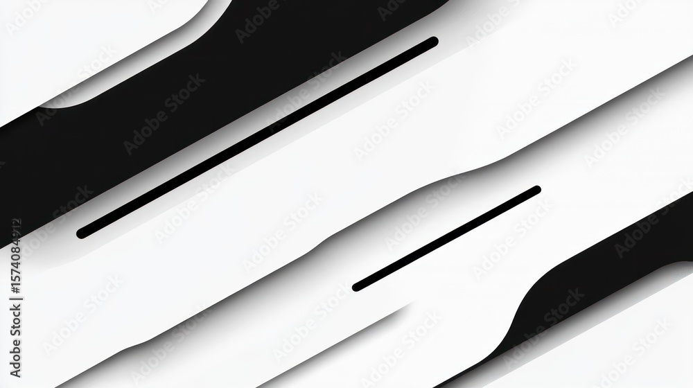 Poster monochromatic abstract layers creating depth and dynamic movement