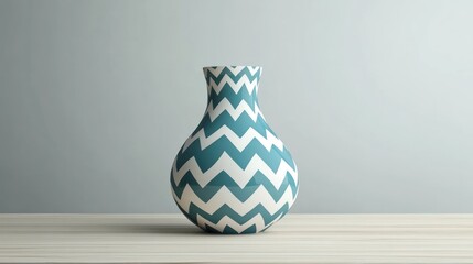 Elegant Ceramic Vase with Zigzag Pattern for Home Decor and Interior Design