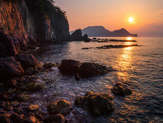 sunset over the sea