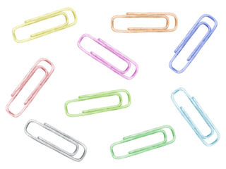 水彩画風のカラフルなクリップのセット