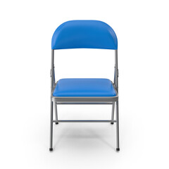 Blue Folding Chair, Modern Design for Events  Offices , 3D , transparent background , PNG