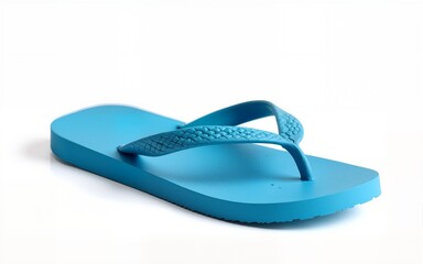 Blue flip flops ideal for beach trips and summer outings, isolated on white, PNG. High quality