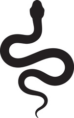 Fototapeta premium snake black silhouette vector, Simple silhouette Design vector icon with white background. Halloween clipart illustration