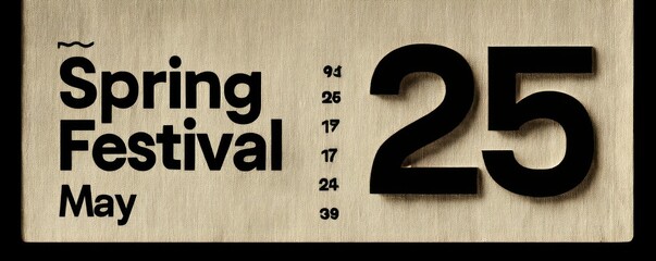 Obraz premium Simple calendar design showcasing May 25th and spring festival theme