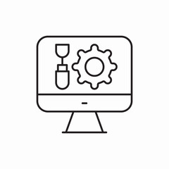 monitor settings gear icon vector sign