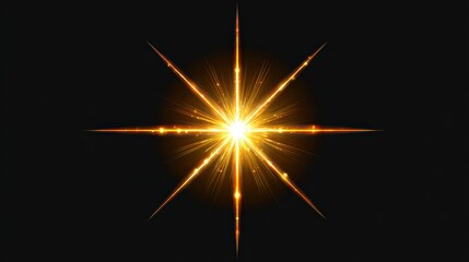 Bright Radiant Starburst Glow on a Dark Background for Cosmic and Abstract Concepts
