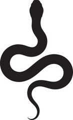 Fototapeta premium snake black silhouette vector, Simple silhouette Design vector icon with white background. Halloween clipart illustration
