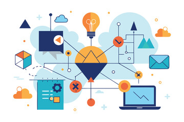 Modern creative abstract design illustrating ideas concept data flow and digital connectivity