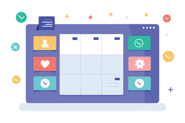 Modern ui design showing a digital task management application with a clean and illustrative visual style.