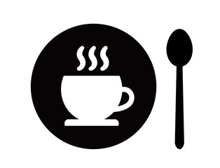 Meal icon 24A-2 : coffee, cup, drink, tea, cafe, hot, icon, vector, mug, espresso, beverage, illustration, caffeine, sign, symbol, 