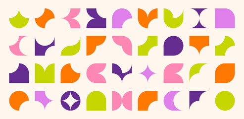 Y2K style geometric shapes. Futuristic, brutalist abstract neon elements. Modern cyber aesthetic graphic design, perfect for background, digital decor, retro futuristic wallpaper. Vector EPS10