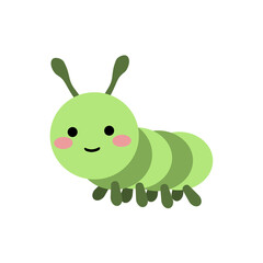 green caterpillar cartoon design on white background