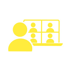 Remote Participant in Online Meeting Icon／オンライン会議に参加するリモート人物のアイコン

