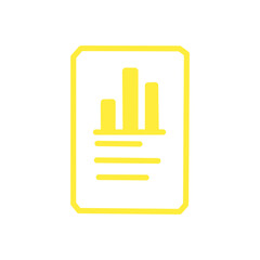 Report Document with Bar Chart／棒グラフ付きのレポート資料アイコン

