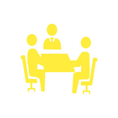 Team Meeting Around Table／テーブルを囲んだチームミーティングのアイコン