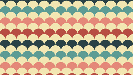 Colorful Japanese Wave Pattern with Retro Tones