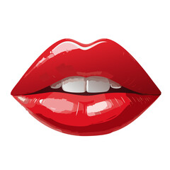 Obraz premium red lips isolated on white background vector graphic design