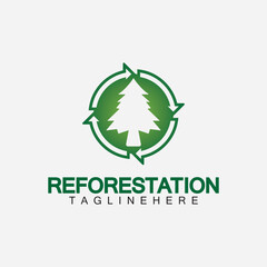 Reforestation logo design vector template, Emblem, Design Concept, Creative Symbol, icon