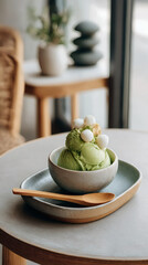 Matcha Ice Cream Dessert.