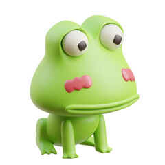 green Frog 3d icon cute illustration