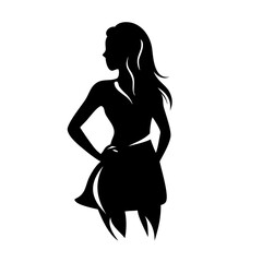 Woman Silhouette &ndash; Elegant Female Figure Vector Isolated on White Background for Beauty, Fashion, and Design Use

