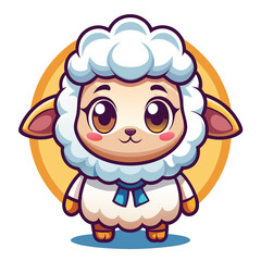 Cute cartoon sheep with anime-style eyes