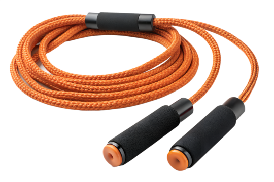 Orange Skipping Rope with Black Handles
