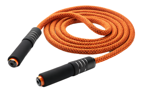 Orange Skipping Rope with Black Handles