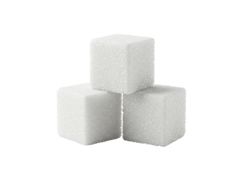 Isolated Three Stacked White Sugar Cubes