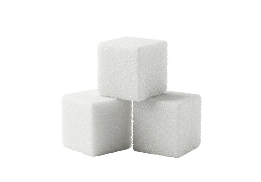 Isolated Three Stacked White Sugar Cubes