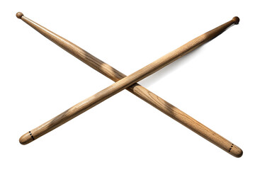 Two Natural Wood Drum Sticks Crossed