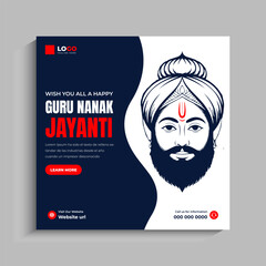 Guru Nanak Jayanti Social Media Post Banner Template