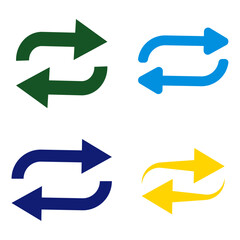 Set of Opposite Direction Arrows – Minimal Vector Icons